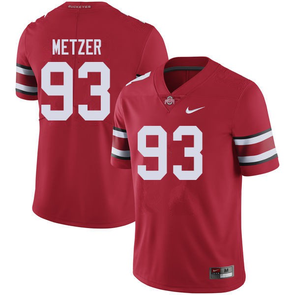 Ohio State Buckeyes #93 Jake Metzer Men College Jersey Red